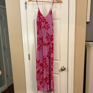 Old Navy Pink Hawaiian Print X Back Maxi